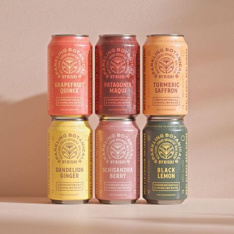 Studio MPLS Has An Eye For The Details And They're Proving It On Sparkling Botanical's Cans | Dieline - Design, Branding & Packaging Inspiration Cafe Logos, Rishi Tea, Botanical Tea, Drinks Packaging Design, Water Branding, Tea Brands, Beer Packaging, Tea Packaging, Graphic Design Trends