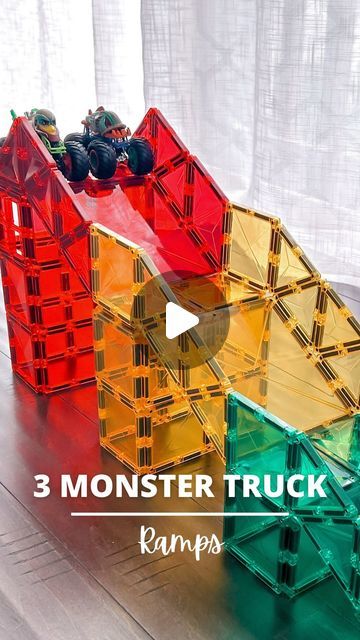 Alice | Magnetic Tiles Play Ideas on Instagram: "🚗 Comment “MONSTER” and I’ll send you the links to these 3 epic monster truck ramps!   Let’s get building! 🏁   #STEMplay #MagneticTiles #pandamommyteacher #monstertrucks" Magnet Tiles Building Ideas, Magnatiles Ideas, Magnet Blocks, Truck Ramps, Diy Monsters, Kids Workshop, Fun Magnets, Toy Cars For Kids, Magnetic Tiles