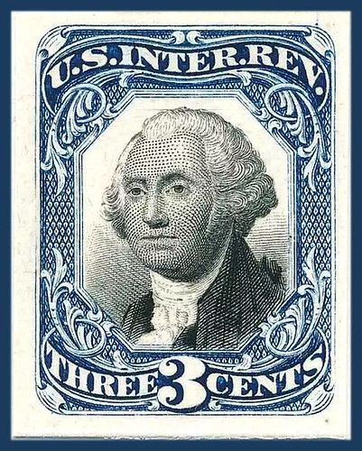 Postage Stamp Collecting, Revenue Stamp, Blue Frame, Blue Frames, Founding Fathers, George Washington, Postage Stamp, The Government, Stamp Collecting