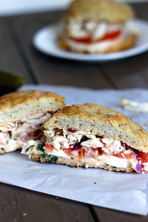 Copycat Panera Frontega Chicken Panini | Fabtastic Eats Frontera Chicken Panini, Foccacia Panini, Foccacia Sandwich, Frontega Chicken Panini, Panini Recipes Chicken, Panini Recipe, Chicken Panini, Chicken Tomato, Copycat Panera