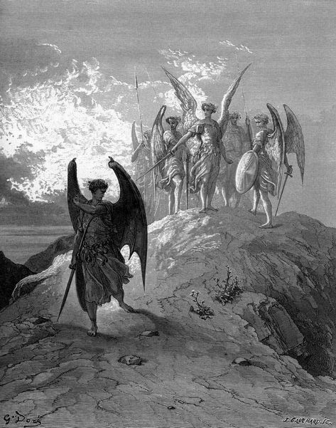 Paul Gustave Doré, Nephilim Giants, The Fallen Angel, Gustave Dore, Dante Alighieri, Ange Demon, Angels And Demons, Blackjack, Fallen Angel