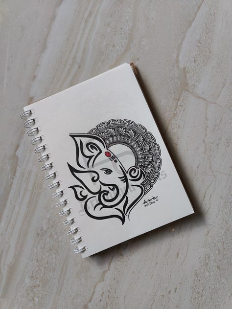 9. GANESHA MANDALA 🙏 Mandala Art With Ganesha, Ganesh Drawing Mandala, Mandala Art Of Ganesh, Easy Ganesha Drawing Mandala, Ganesha Mandala Art Easy, Ganpati Doodle Art, Ganpati Mandala Art Easy, Ganpati Bappa Mandala Art, Ganesh Doodle Art