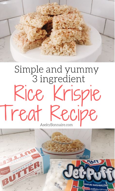 3 Ingredient Rice, Rice Crispy Treats Recipe Original, Rice Krispie Recipe, Rice Krispie Treats Original Recipe, Homemade Rice Krispies, Rice Krispies Recipe, Homemade Rice Krispies Treats, Rice Crispy Treats Recipe, 3 Ingredient Recipes