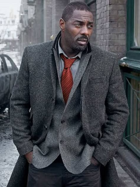 Idris Elba Luther, Idris Alba, John Luther, Actor Idris, Slim Jacket, Coat For Men, Idris Elba, Grey Coat, Modern Gentleman