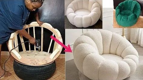 Tire Chair, Repurposed Tire, Tire Furniture, Bag Tutorials, Diy Furniture Decor, Diy Furniture Renovation, Diy Crafts Room Decor, Diy Home Furniture, Old Car