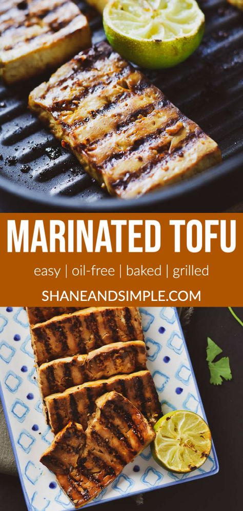 Delicious Grilled Tofu soaked in a delicious marinade then grilled to perfection. Great for sandwiches or a main dish over rice with steamed veggies. The possibilities are endless. #WFPBrecipe #VeganRecipe #plantbased #healthymeals #withoutoil #easyrecipe Barbecue Tofu Recipes, Grilled Tofu Recipes, Best Tofu Recipes, Recipe Tofu, Easy Tofu, Tofu Steak, Bbq Tofu, Vegan Grilling, Grilled Tofu