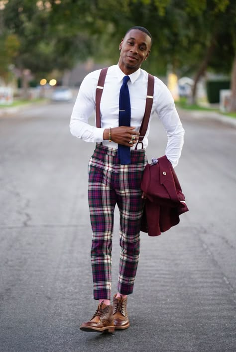 OOTD: MIXING SUIT JACKET W/ VINTAGE PLAID PANTS – Norris Danta Ford Mens Plaid Pants Outfit, How To Style Plaid Pants Men, Men Plaid Pants Outfit Casual, Mens Plaid Pants Outfit Formal, Plaid Pants Outfit Men, Plaid Suit For Men, Plaid Pants Men Outfit, Plaid Pants Men, Plaid Dress Pants Men