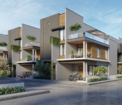 Flats Architecture, Angiosperms Plants, Modern Home Elevation, Banglow Design, Row Housing, Home Elevation Design, Indian House Exterior Design, Row House Design, Home Elevation