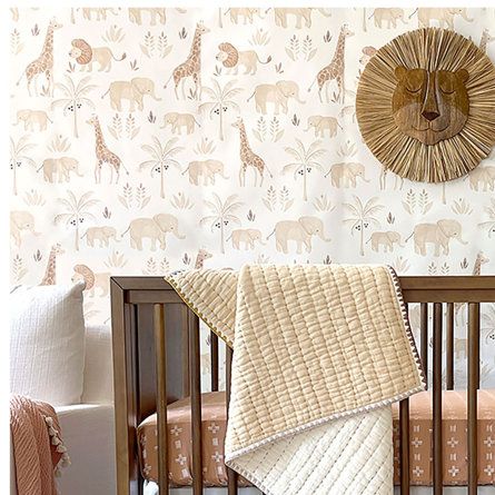 Cream Safari Wallpaper, Dusty Pink Safari Nursery, Gender Neutral Nursery Wallpaper Safari, Safari Nursery Uk, Baby Boy Nursery Safari Wallpaper, Louisiana Nursery, Vintage Safari Nursery, Zoo Animal Nursery Theme, Safari Wallpaper Nursery