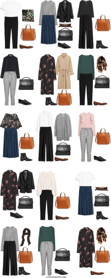 Starter Work Capsule Outfit Options 1-15 via livelovesara Modern Retro Outfits For Women, Modest Work Outfits, Fesyen Islam, Work Capsule, Stile Hijab, Strawberry Hearts, Outfit Options, Capsule Wardrobe Work, Hijab Style Casual