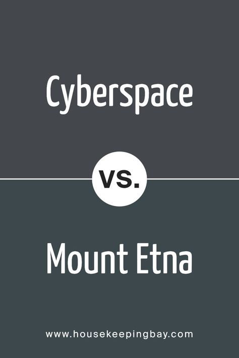 Cyberspace SW 7076 by Sherwin Williams vs Mount Etna SW 7625 by Sherwin Williams Sherwin Williams Mount Etna, Charcoal Paint, Mount Etna, Neutral Paint Colors, Neutral Paint, Coordinating Colors, Sherwin Williams, Charcoal Gray, Accent Colors
