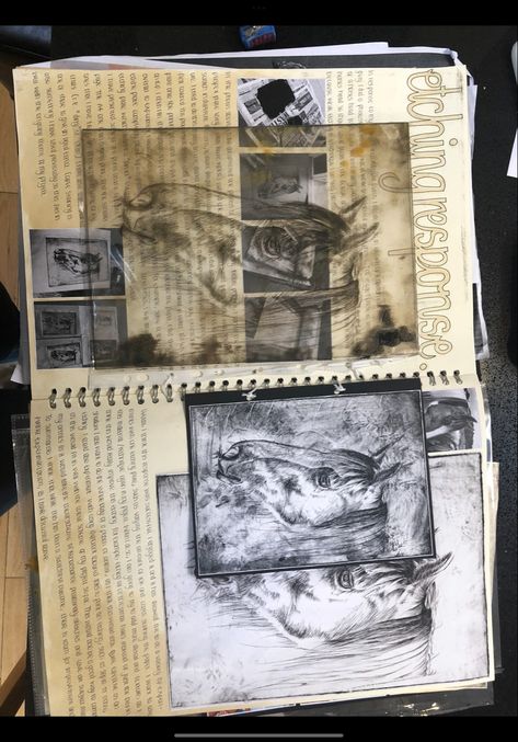 A Level Sketchbook, Sketchbook Ideas Inspiration, Gcse Art Sketchbook, Sketchbook Pages, Gcse Art, A Level Art, Art Pages, Art Sketchbook, Etching