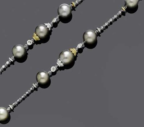 Tahiti Pearl, Diamond Set, Contemporary Jewelry, Tahiti, Cultured Pearls, Girls Best Friend, Cable Chain, Pearl Jewelry, Pearl Necklace