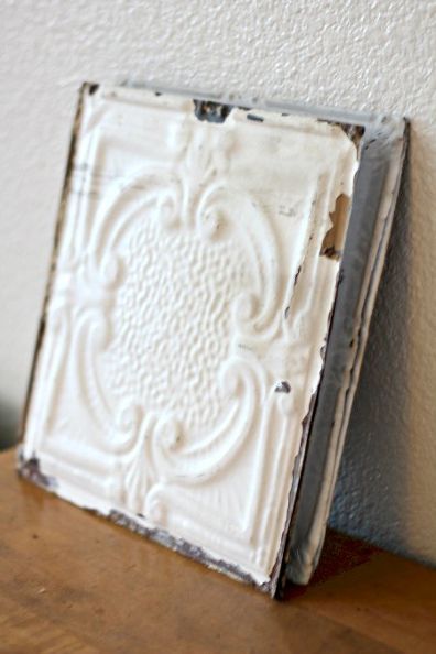 antique ceiling tiles, crafts, how to, repurposing upcycling, wall decor, Tin ceiling tile Ceiling Tiles Crafts, Antique Ceiling Tile, Antique Tin Ceiling Tile, Tiles Bedroom, Vintage Tin Ceiling Tile, Wall Style, Marble Floors, Antique Bedroom, Tin Tiles