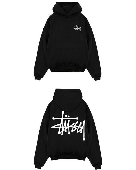 Black Stussy Hoodie, Stüssy Hoodie, Hoodie Template, Stussy Hoodie, Hoodie Jacket Men, Baggy Clothes, Outfit Inspo Casual, Shirt Print Design, Cool Outfits For Men