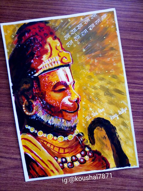 Hanuman ji, indian god abstract art made by me Hanuman Painting Acrylic On Canvas, Hanuman Acrylic Painting, Hanuman Ji Canvas Painting, Hanuman Painting Acrylic, Hanumanji Painting, Hanuman Ji Painting, Hanuman Painting, Sketch Images, Pencil Sketch Images