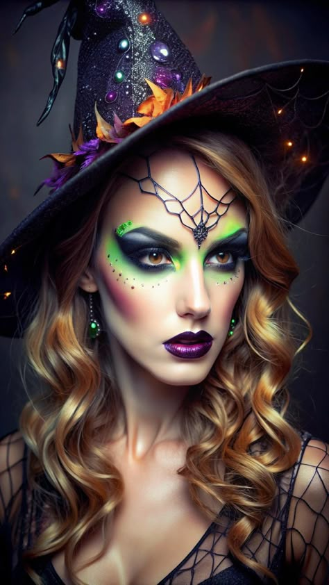 Glam Witch Makeup, Live Iphone Wallpaper, Pretty Witch Makeup, Deep Lipstick, Witch Eyes, Halloween Makeup Witch, Halloween Make-up Looks, Holloween Makeup, Flawless Base