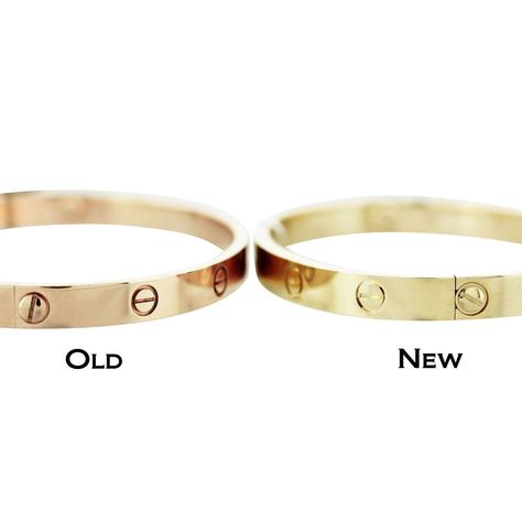 The Difference Between New Model Cartier Love Bangle & Old Cartier Love Bangle, Cartier Bangle, Raymond Lee, Love Bangle, Authentic Love, Cartier Bracelet, Antique Bracelets, The Used, Jewelry Luxury