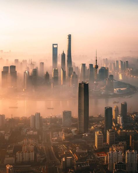 . 🌀 Title : Shanghai sunsets 🔸 Photographer : @shallwe0317 . Want to be featured? Use the tag #geostreet . . . . #dji #djimavic #djispark… City Buildings Photography, Dystopian City, Ville Cyberpunk, Shanghai Skyline, Shanghai Tower, Get Paid To Travel, Paid To Travel, Shanghai City, Sci Fi City