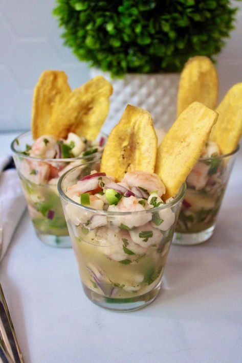 Shrimp Ceviche Appetizer Cups, Ceviche Hors D’oeuvres, Ceviche Serving Ideas, Ceviche Cups Appetizers, Ceviche Party Ideas, Ceviche Presentation, Cuban Ceviche Recipe, Ceviche Shooters, Ceviche Appetizers