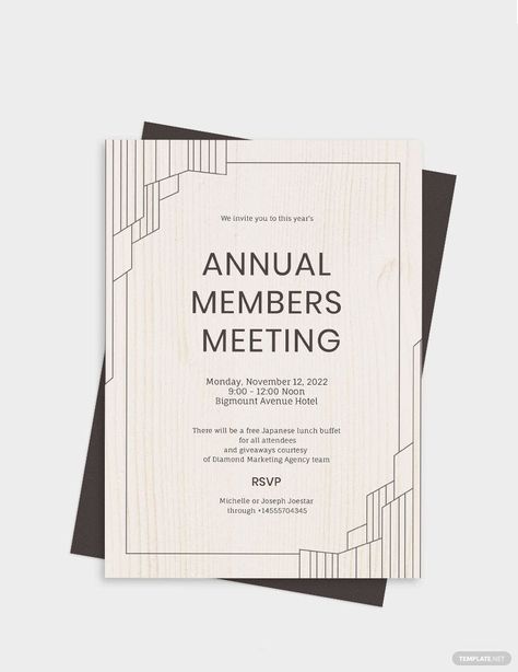 Work Invitation Design, Formal Invitation Design, Meeting Invitation Template, Offsite Meeting, Meeting Invitation, E Invite, Project Work, Microsoft Publisher, Annual Meeting