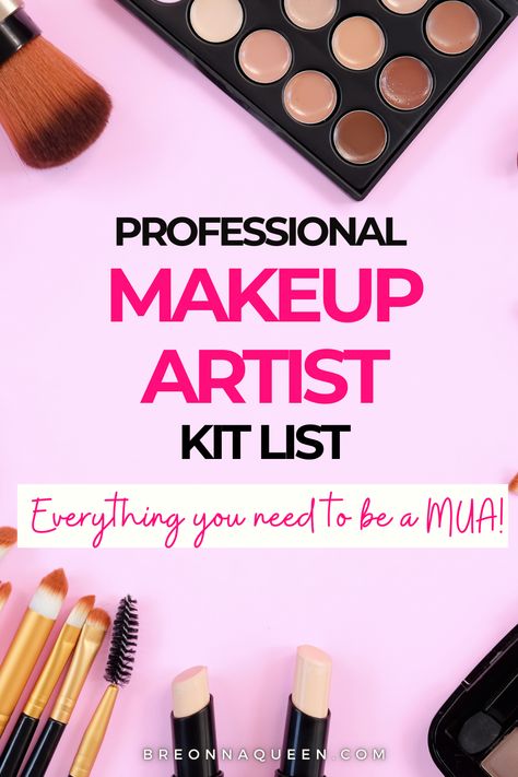 professional makeup artist kit, how to become a professional makeup artist, how to become a mua, mua makeup kit, what to buy to be an makeup artist Saw Makeup, Professional Makeup Artist Kit, Artist Essentials, Makeup Artist Kit Essentials, Makeup Artist Tools, Bronze Makeup Look, Becoming A Makeup Artist, Baking Makeup, Professional Makeup Kit