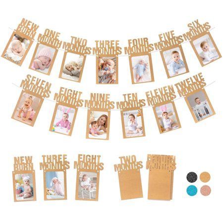 Nogis Milestone Photo Banner, 1st Birthday Bunting Garland Baby Photo Banner Baby 1-12 Month Photo Prop Party Bunting Decor Thickened Banner (Brown), Size:7.1" x 5.4" 1st Birthday Crafts, First Birthday Boy Decorations Ideas, Photo Collage Ideas, Bunting Decor, Birthday Celebration Decorations, Duck Party, 12 Month Photos, Birthday Photo Banner, Lucky Duck