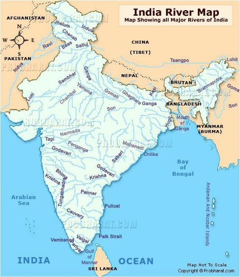 Indian River Map Full Hd, River Map Of India, India River Map, Upsc Strategies, Indian River Map, Rivers Of India, India World Map, World Geography Map, Indus River