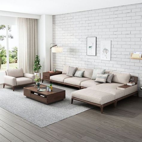 Sofa Design Living Rooms Luxury, Beige Living Room Decor, Sofa Cumbed Design, L Shape Sectional, Adjustable Coffee Table, Ruang Tv, Sofa Layout, House Image, Luxury Furniture Sofa