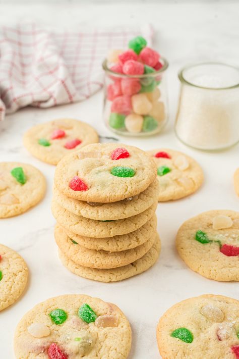 Gum Drop Cookies Christmas, Gum Drop Cookies Recipe, Gumdrop Cookies Recipes, Drop Christmas Cookies, Gum Drop Cookies, Gumdrop Cookies, Spice Drops, Soft Sugar Cookie Recipe, Drop Cookie Recipes