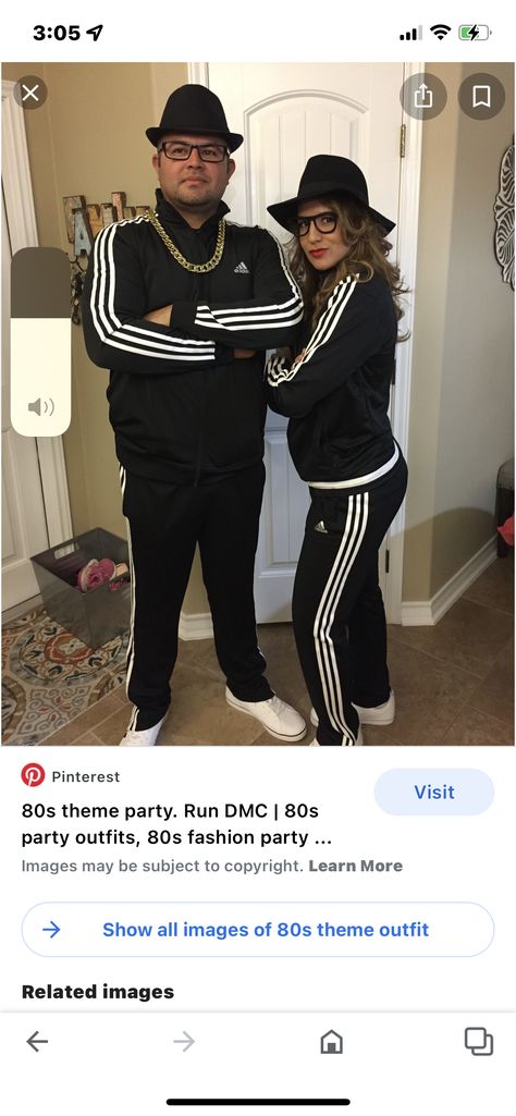 Run Dmc Couples Costume, 90s Hip Hop Couple Costume Ideas, 90s Rapper Costume, 80s Rapper Costume, 90s Rapper Halloween Costume, 80s Dj Costume, Run Dmc Costume, Run Dmc 80s, Rapper Costume