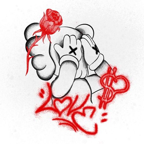 Kaws Tattoo, Blitz Tattoo, Icona Ios, Pretty Wallpaper Ipad, Half Sleeve Tattoos Drawings, Kaws Wallpaper, Iphone Wallpaper For Guys, Tattoo Zeichnungen, Half Sleeve Tattoos For Guys