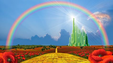 Wizard Of Oz Background, Wizard Of Oz Aesthetic, Wizard Of Oz Witch, Oz Aesthetic, Oz Movie, Wicked Musical, Wonderful Wizard Of Oz, Rainbow Photo, The Emerald City