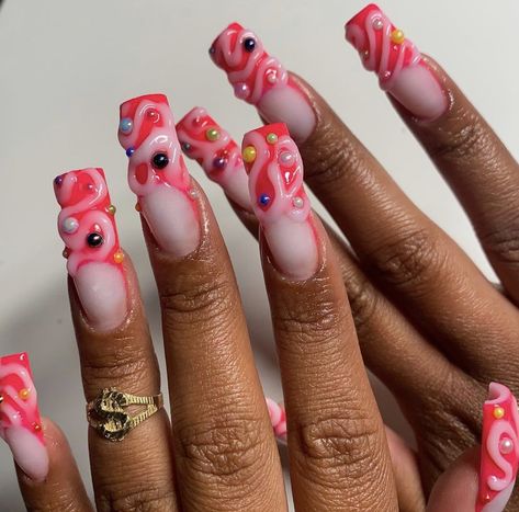 Octopus Nails, Fierce Nails, Japan Nails, Long Acrylic Nail Designs, Edgy Nails, Grunge Nails, Modern Nails, Inspired Nails, Pretty Nail Designs