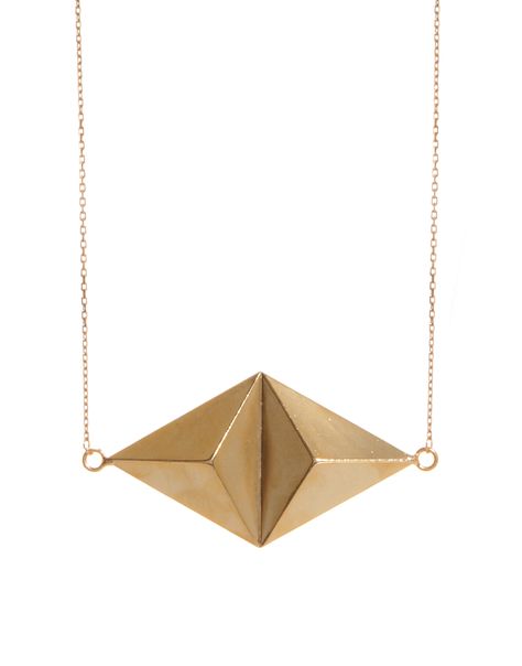 pyramid necklace Metal Origami, Pyramid Necklace, Architectural Jewelry, Metalwork Jewelry, Jewellery Sketches, Printed Jewelry, Jewelry Fashion Trends, Minimal Jewelry, Modern Necklaces