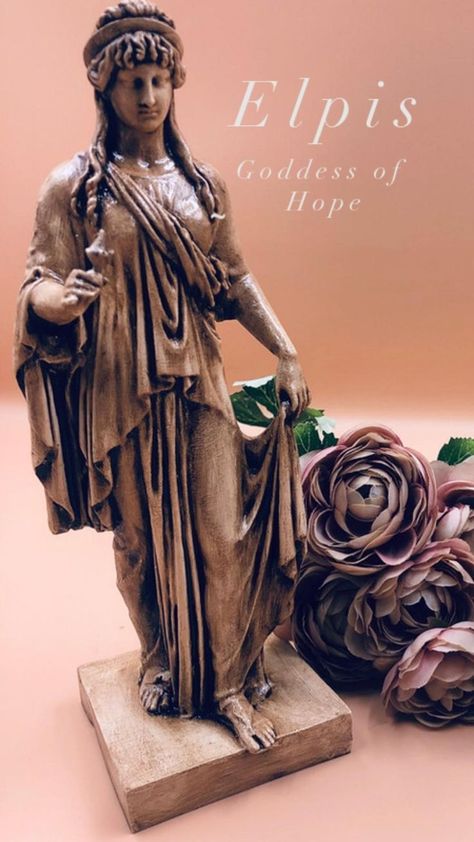 Those who never lose their hope, Elpis Goddess of Hope is a good selection 🙏 Elpis Goddess, Theatre Costumes, Hope Is, Greek Goddess, Greek Mythology, Larp, Buddha Statue, Mood Board, Greek Statue