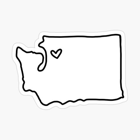 Washington State Stickers, Washington State Tattoo, Washington State Tattoos, Washington State Outline, State Stickers, State Tattoos, State Outline, Sticker Ideas, Tattoo Outline