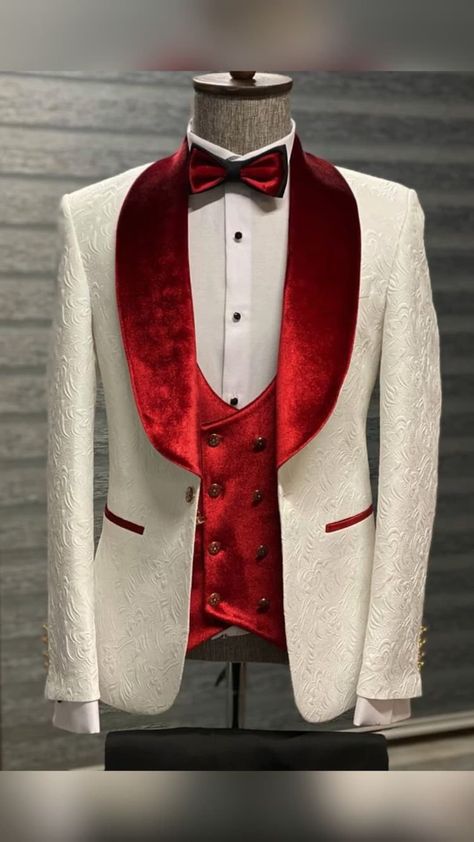 Buy Man Paisley Suit Elegant 3 Piece Suit With Red Lapel for online on Etsy India. Shop for handmade, vintage and unique Mens Wedding Suits items from CRAFTBYANNU online on Etsy Red Velvet Shawl, Suit For Prom, Tuxedo Colors, Suit Clothes, Clothes Jacket, Velvet Shawl, Pants Gift, Suit Material, Party Suits