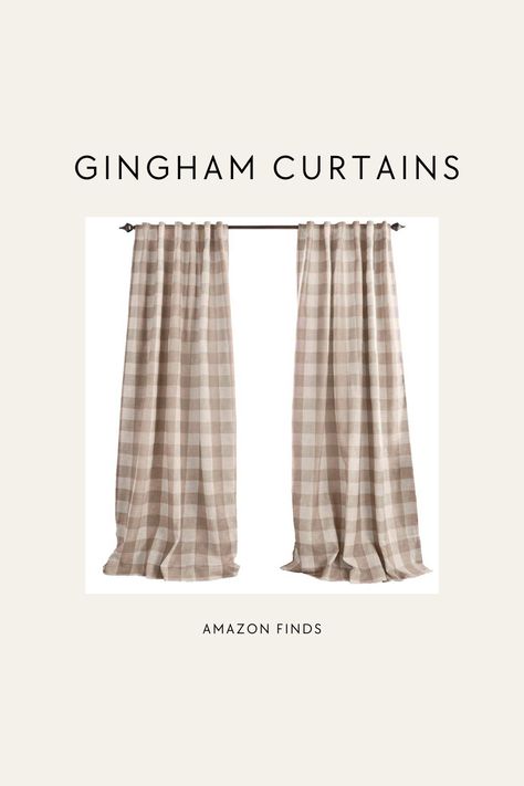 Cute Gingham Curtains for Living room, bedroom or nursery. #affilate Gingham Curtains, Buffalo Check Curtains, Curtain Living Room, Bedroom Drapes, Lined Curtains, Blackout Windows, Farmhouse Living, Window Panels, Curtains Living Room