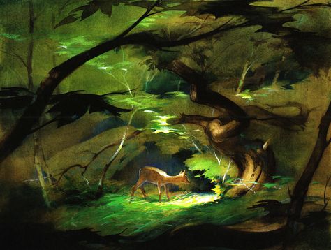 The Pastel Illustrations of Tyrus Wong That Would Inspire the Movie ‘Bambi’  http://www.thisiscolossal.com/2014/03/tyrus-wong-pastels/ Concept Art Disney, Tyrus Wong, Deer In The Woods, Bambi Art, Animation Disney, Colossal Art, Disney Concept Art, Walt Disney Animation, Art Disney