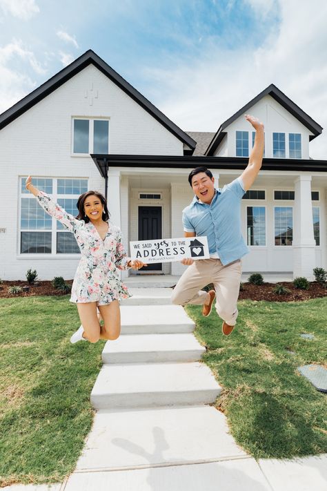 Yes To The Address Sign, Painted White Brick House, Wood Door Paint, Sherwin Williams Alabaster White, Ge Cafe Appliances, We Said Yes, Sherwin Williams Alabaster, Inmobiliaria Ideas, Color Refrigerator