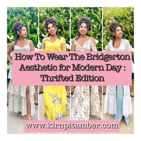 "Guide For The Modern Bridgerton Aesthetic: Thrifted Edition" Bridgerton Brunch Outfit, Diy Bridgerton Dress, Bridgerton Party Outfit Ideas, Bridgerton Aesthetic Outfits, Modern Bridgerton, Bridgerton Outfits, Bridgerton Aesthetic, Thrifted Clothing, Summer Parties