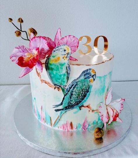 Birthday Flowers Cake, Bird Cake, Cake Wrecks, Flamingo Cake, Cake With Flowers, Bird Cakes, Cake Flower, James Audubon, Flowers Cake