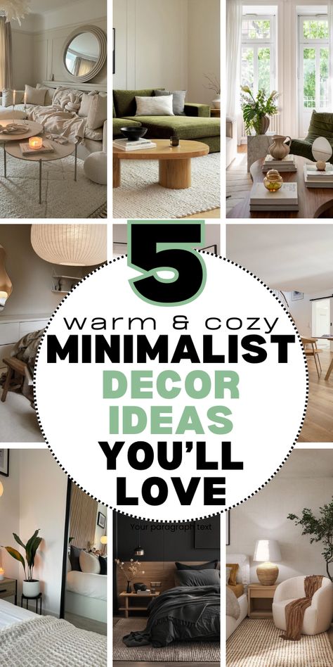 5 Warm & Cozy Minimalist Decor Ideas You'll Absolutely Love - Warm Minimalism Tips Rustic Minimalist Home Living Room, Simple Clean Decorating Home, Simple Neutral Home Decor, Minimal Island Decor, Simple Modern House Decor, House Decor Minimalist Modern, Minimalist Rustic Decor, Comfy Minimalist Home, Minimalist Chic Living Room