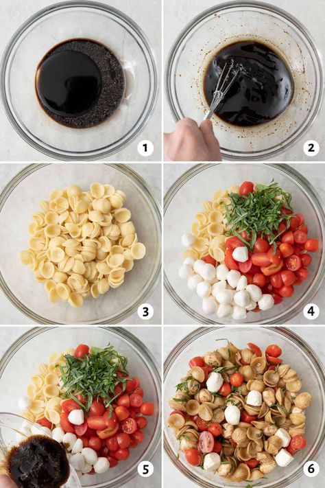 Pasta Salad Recipes Balsamic, Chicken Caprese Pasta Salad, Pasta Salad Balsamic Vinaigrette, Caprese Pasta Salad Balsamic, Pasta Caprese Salad, Caprese Salad Pasta, Balsamic Pasta Salad, Caprese Salad Dressing, Caprese Pasta Salad Recipes