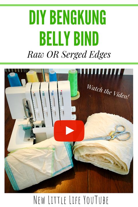 Make your own Bengkung Belly Bind with raw or serged edges. Quick video tutorial on making a Bengkung Belly Bind DIY. #bengkung #diy #bengkungvideo #postpartumbelly #postpartumhealing #postpartumbody #newlittlelife #diyvideo Benkung Belly Binding, Bengkung Belly Binding, Belly Binding Postpartum, Holistic Motherhood, Belly Pouch, Belly Binding, Post Partum Belly Wrap, Belly Wrap, Postpartum Belly