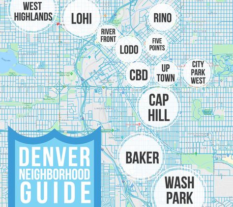 Where To Live in Denver: A Guide To Each Neighborhood | AptAmigo Denver Neighborhood Guide, Moving To Denver Colorado, Denver Living, Living In Denver Colorado, Denver Apartments, Denver Neighborhoods, Moving To Denver, Where To Live, Denver Travel