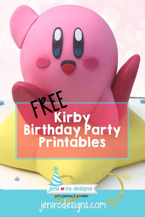 Kirby Birthday printable party set is all ready for those Kirby gamers. Grab the free set in the Free printable library today! Diy Kirby Decor, Kirby Party Decorations Diy, Kirby Themed Party, Kirby Birthday Party Games, Kirby Party Invitations, Kirby Birthday Invitations, Diy Kirby Birthday Party, Kirby Party Games, Kirby Party Ideas