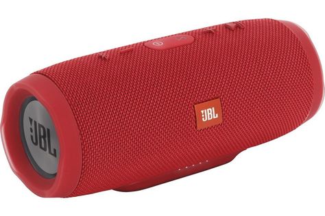 JBL - Charge 3 Portable Bluetooth Speaker in Red from Gardner-White Furniture Jbl Speakers Bluetooth, Bt Speaker, Jbl Charge, High Tech Gadgets, Speaker Design, Wireless Speakers Bluetooth, Laptop Battery, Audio Speakers, Bluetooth Speakers Portable