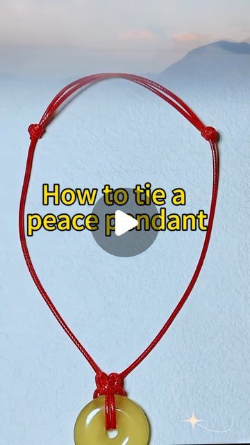 btyhjewelry on Instagram: "How to tie a peace pendant? #diy #knots #diycrafts" How To Tie Knots For Jewelry, How To Tie Cord Necklace, How To Tie Jewelry Knots, Tying Necklace Knots, How To Tie A Necklace Sliding Knot, How To Tie A Leather Necklace, Cord Ties Diy, Craft Necklaces Ideas, How To Tie Beads On A String